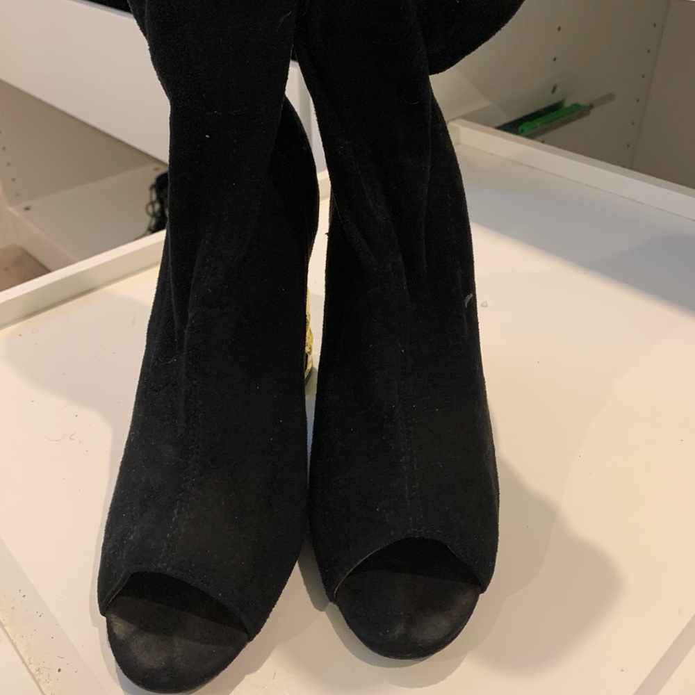 Peep Toe Block Heel Boot - image 7